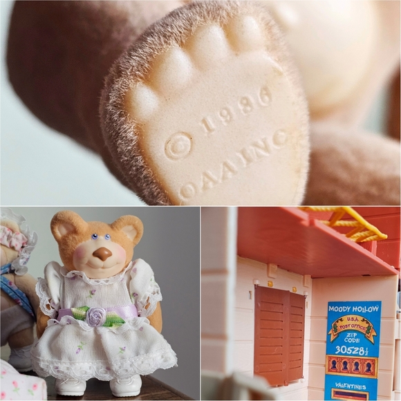 1986 Rare 10 Cabbage Patch Furskins Bears Lot, Panosh Moody Hollow House Playset - Picture 14 of 17